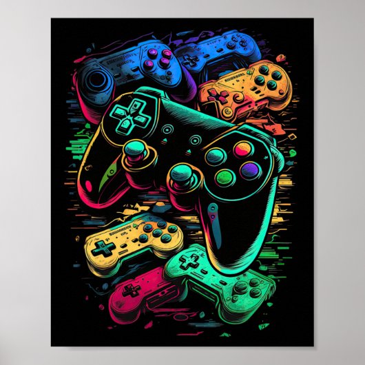 Gamer Videogame Controller 17 Poster (Voorkant)