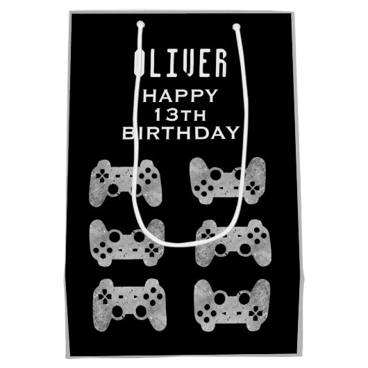 Gamer Videogame Controller Verjaardag Medium Cadeauzakje (Achterkant)