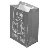 Gamer Videogame Controller Verjaardag Medium Cadeauzakje (Voorkant Gekanteld)