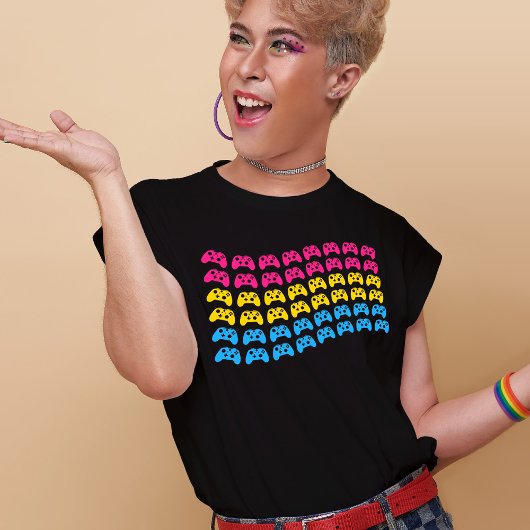 Gamer Videogame Controllers Pansexual Pride Vlag T-shirt