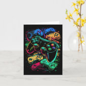 Gamer videogamecontroller 17  kaart (Gele Bloem)