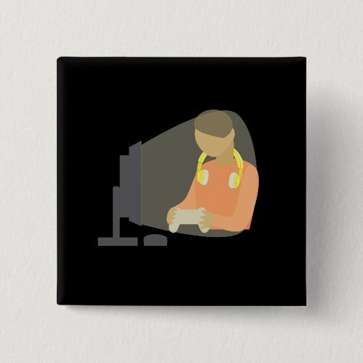 Gamer Vierkante Button 5,1 Cm (Voorkant)