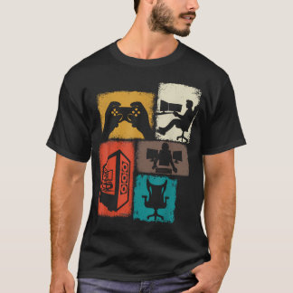 Gamer Vintage Collage Gamen Mannen Videogame Liefh T-shirt