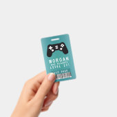 Gamer VIP Pas Geboortebal Uitnodiging Badge (Handheld)