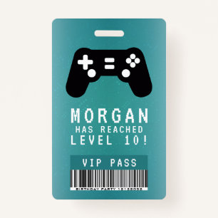 Gamer VIP Pass Birthday Invitation Badge