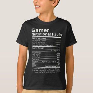 Gamer Voedingsfeiten Cool Gamer Videospelletje Gra T-shirt