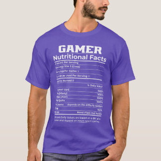 Gamer Voedingsfeiten Gamen Grappige Video Gamer M T-shirt