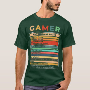 Gamer Voedingsfeiten Gamen Videospel grappig gesch T-shirt