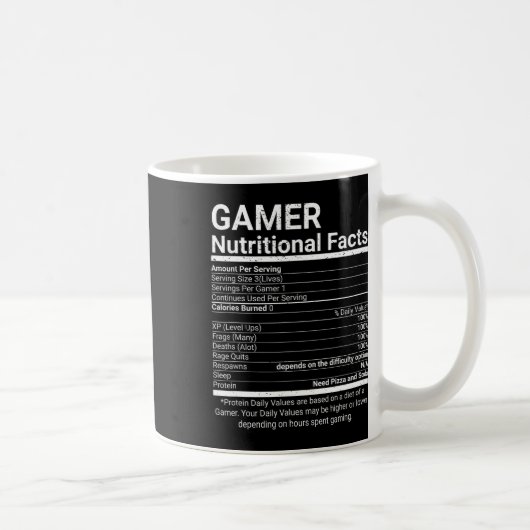 Gamer Voedingsfeiten Videogames Computernerd  Koffiemok (Rechts)