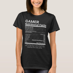 Gamer Voedingsfeiten Videogames Computernerd T-shirt