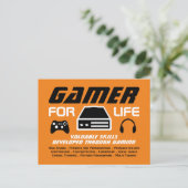 Gamer voor het leven briefkaart (Staand voorkant)