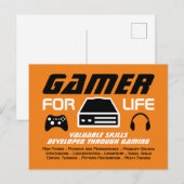 Gamer voor het leven briefkaart (Voorkant / Achterkant)