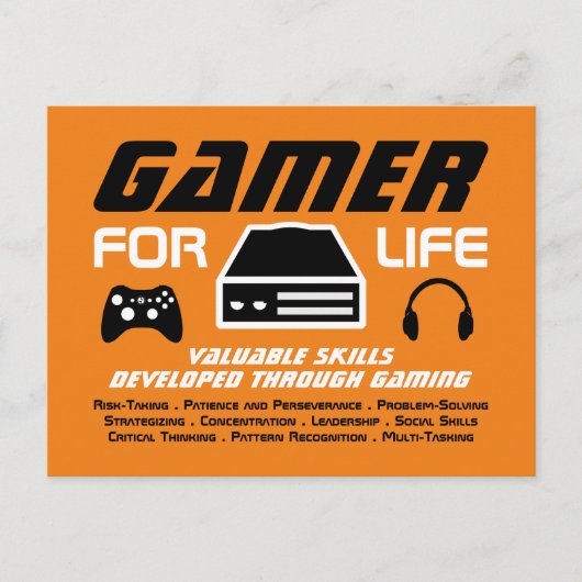 Gamer voor het leven briefkaart (Voorkant)