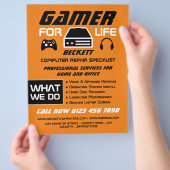 Gamer voor het Leven, Computerhersteldienst Advert Flyer (Hand)