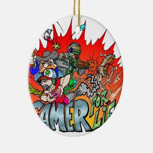 Gamer voor het leven keramisch ornament (Rechts)