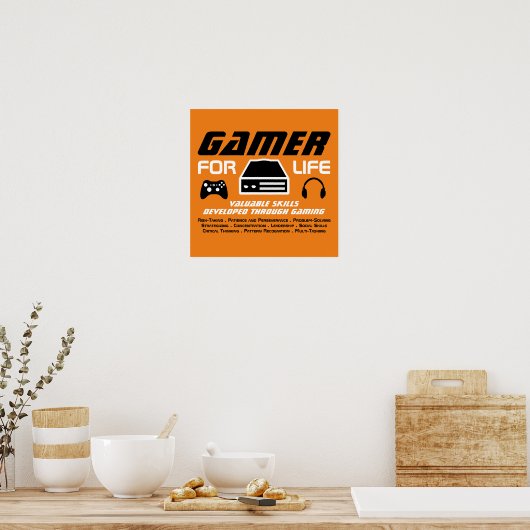 Gamer voor het leven poster (Keuken)