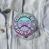 Gamer voor het leven ronde button 4,0 cm (In situ)