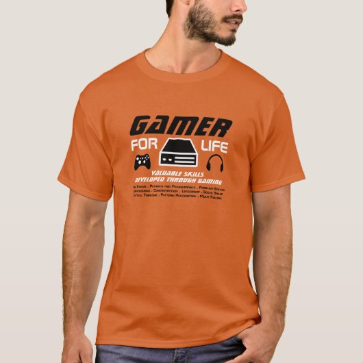 Gamer voor het leven t-shirt (Voorkant)