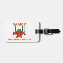 Gamer voor het was de roolRetrostijl Bagagelabel