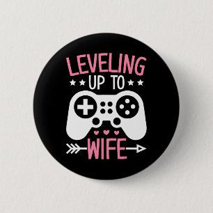Gamer vrouw moeder nivelleren tot vrouw Gaming bru Ronde Button 5,7 Cm