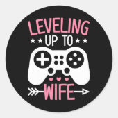 Gamer vrouw moeder nivelleren tot vrouw Gaming bru Ronde Sticker (Voorkant)