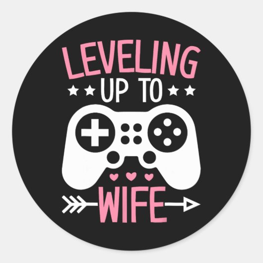 Gamer vrouw moeder nivelleren tot vrouw Gaming bru Ronde Sticker (Voorkant)