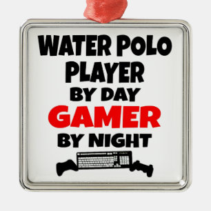Gamer Water Polo Speler Metalen Ornament