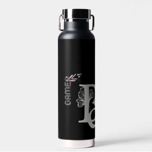 GAMER Waterfles Trend Abstract Zwart Poeder (Voorkant)