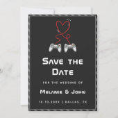 Gamer Wedding Geek Love Romantic Player 1 2 Funny Save The Date (Voorkant)