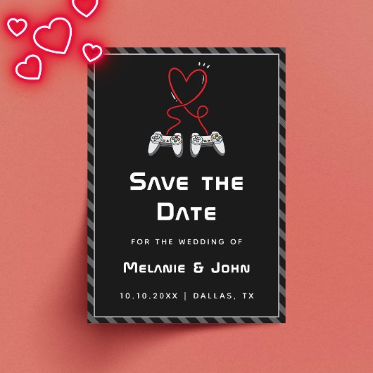 Gamer Wedding Geek Love Romantic Player 1 2 Funny Save The Date