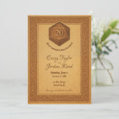 Gamer Wedding Invitation met Dragon & Dice D20 Kaart (Staand voorkant)