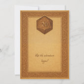 Gamer Wedding Invitation met Dragon & Dice D20 Kaart (Achterkant)