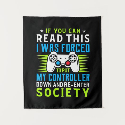 Gamer werd gedwongen mijn controller neer te legge wandkleed (Voorkant)