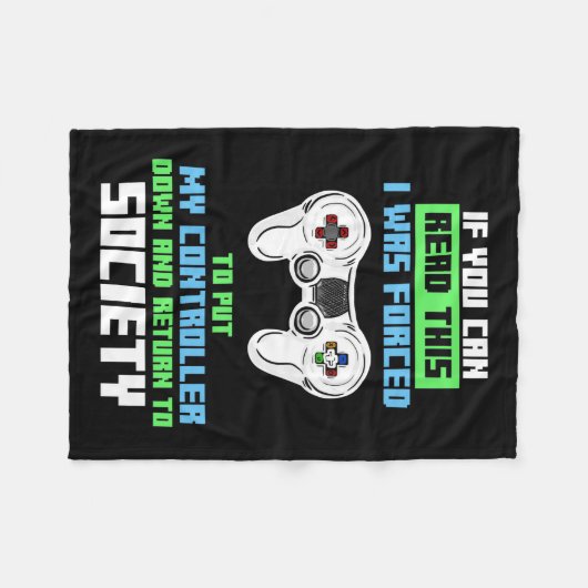 Gamer werd gedwongen om het spel te spelen fleece deken (Voorkant (Horizontaal))