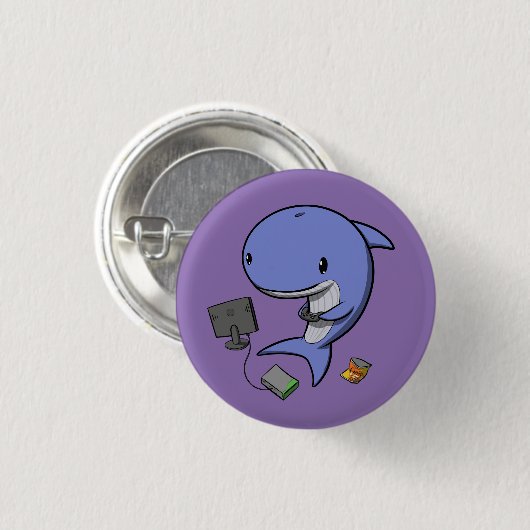 Gamer Whale Ronde Button 3,2 Cm (Voorkant /achterkant)