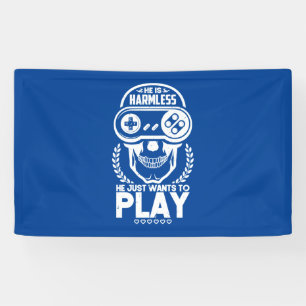 Gamer wil gewoon videospelletjes spelen spandoek