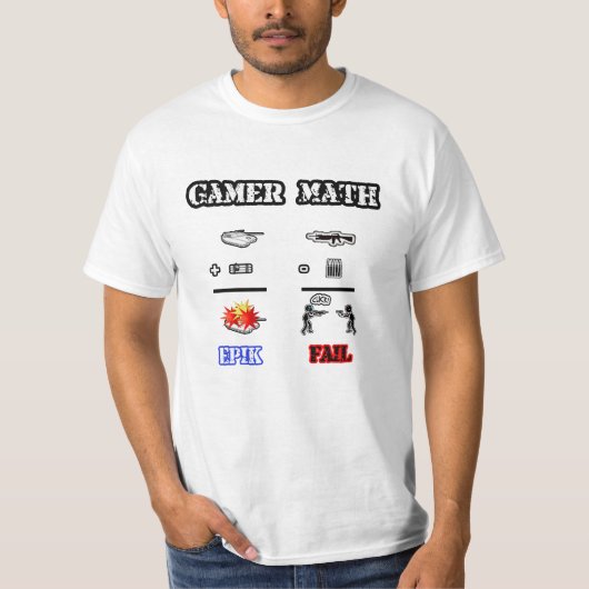 Gamer Wiskunde (voorzijde) T-shirt (Voorkant)