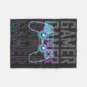 Gamer With Controller Fleece Deken (Voorkant (Horizontaal))