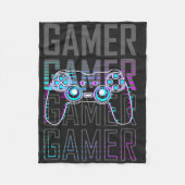 Gamer With Controller Fleece Deken (Voorkant)