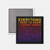 Gamer Word Cloud Wisdom Magneet (Voorkant / Achterkant)