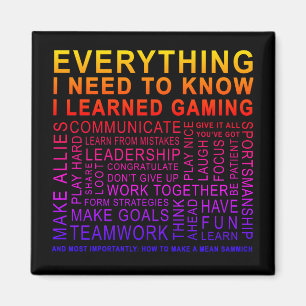 Gamer Word Cloud Wisdom Magneet