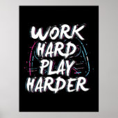 Gamer Word Hard Play Harder Poster (Voorkant)