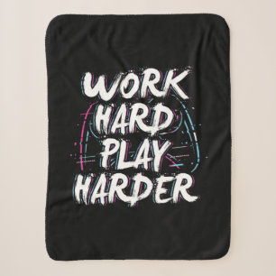 Gamer Word Hard Play Harder Sherpa Deken