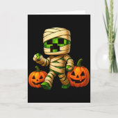 Gamer Xel Pumpkin Mummy Men Kids Boy Halloween Fun Kaart (Voorkant)
