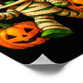 Gamer Xel Pumpkin Mummy Men Kids Boy Halloween Fun Poster (Hoek)