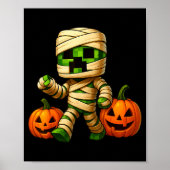 Gamer Xel Pumpkin Mummy Men Kids Boy Halloween Fun Poster (Voorkant)