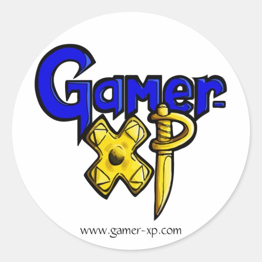 Gamer-XP Ronde Sticker (Voorkant)