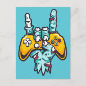 Gamer Zombie briefkaart (Voorkant)