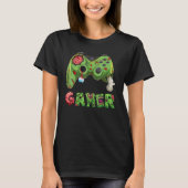 Gamer Zombie Video Game Player Controller Halowee T-shirt (Voorkant)