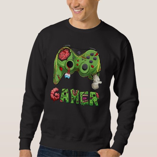 Gamer Zombie Video Game Player Controller Halowee Trui (Voorkant)
